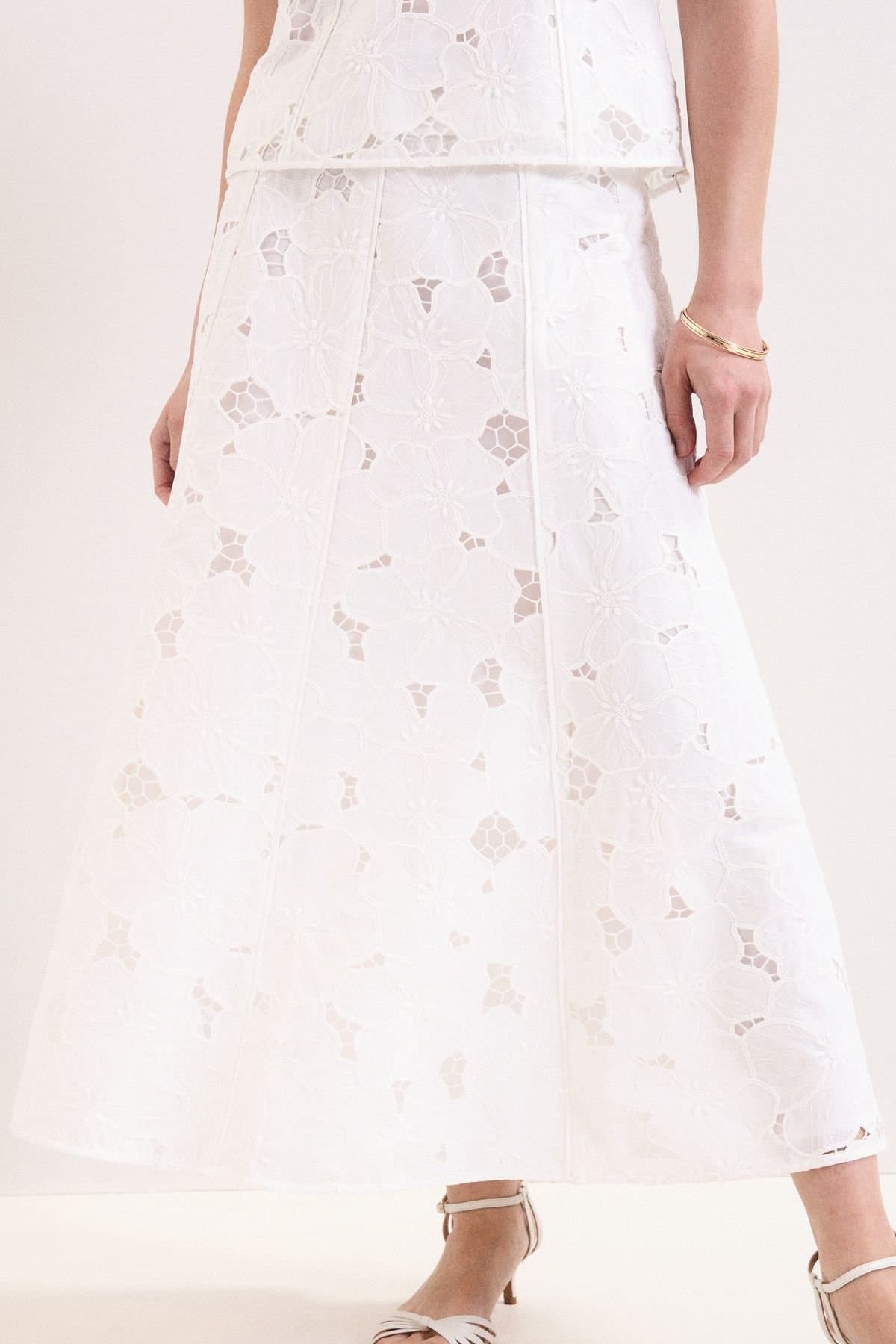 Phase Eight Phase Eight Women's Marina Lace Midi Skirt in White