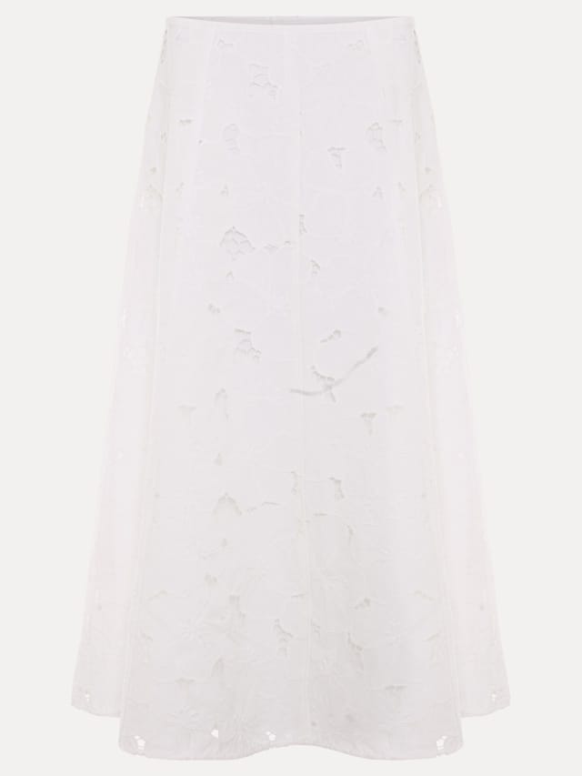 Phase Eight Phase Eight Women's Marina Lace Midi Skirt in White - 2