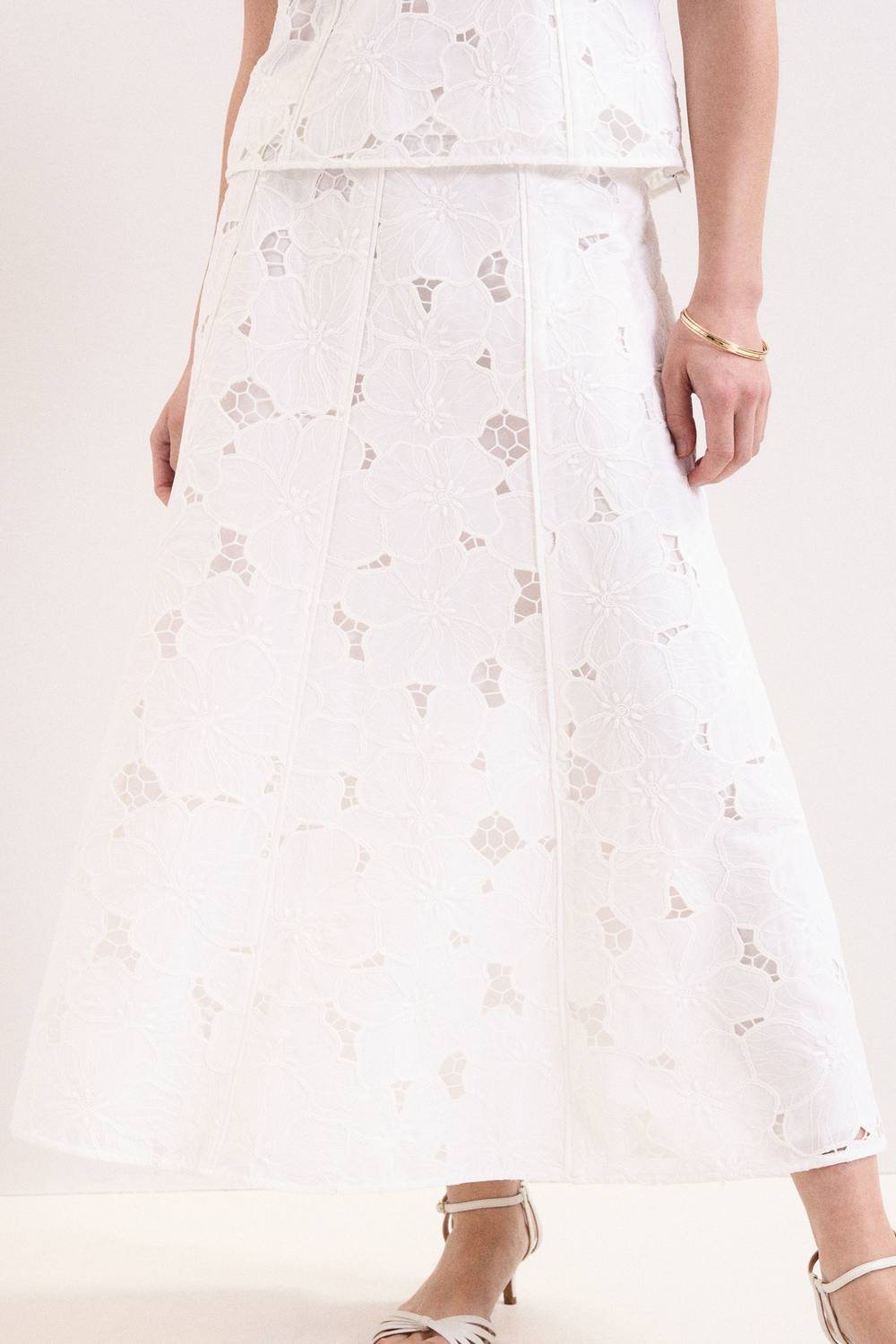 Phase Eight Phase Eight Women's Marina Lace Midi Skirt in White - 3