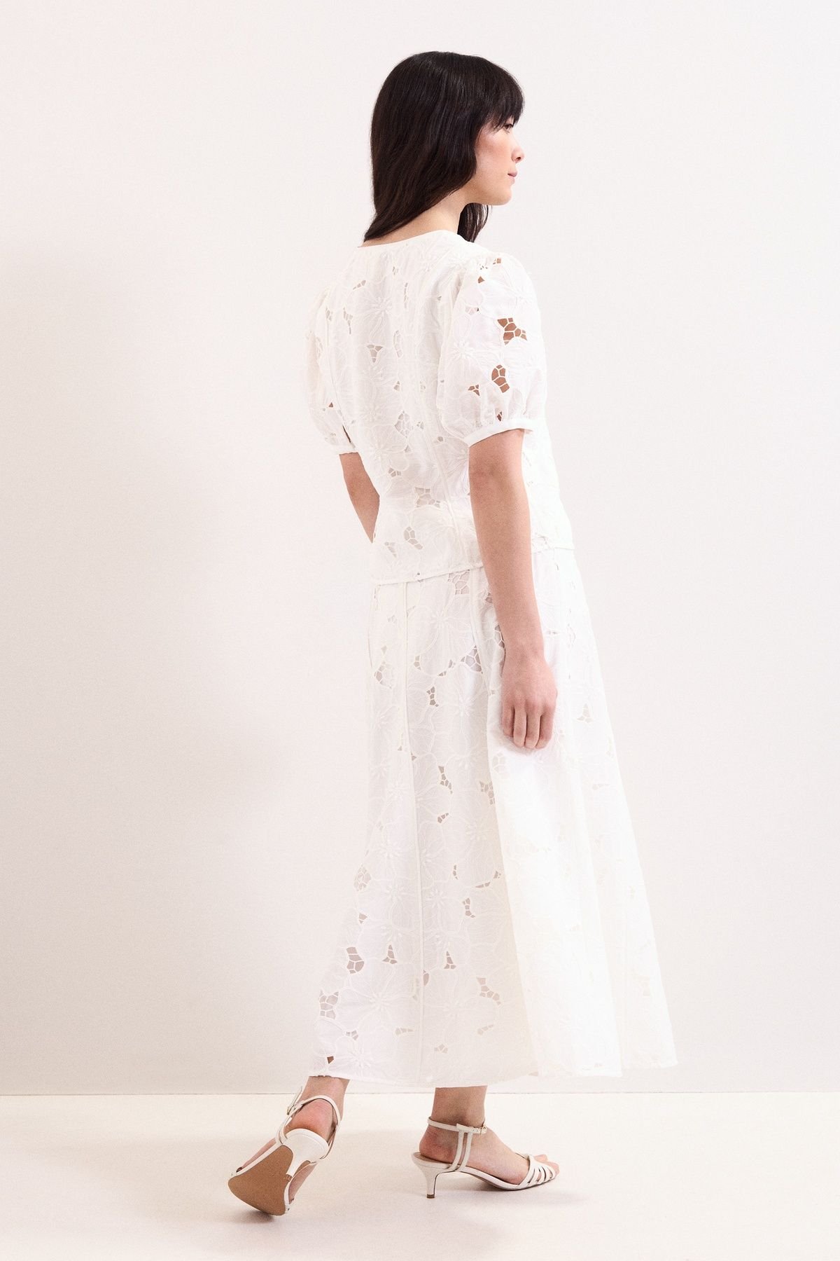 Phase Eight Phase Eight Women's Marina Lace Midi Skirt in White - 4