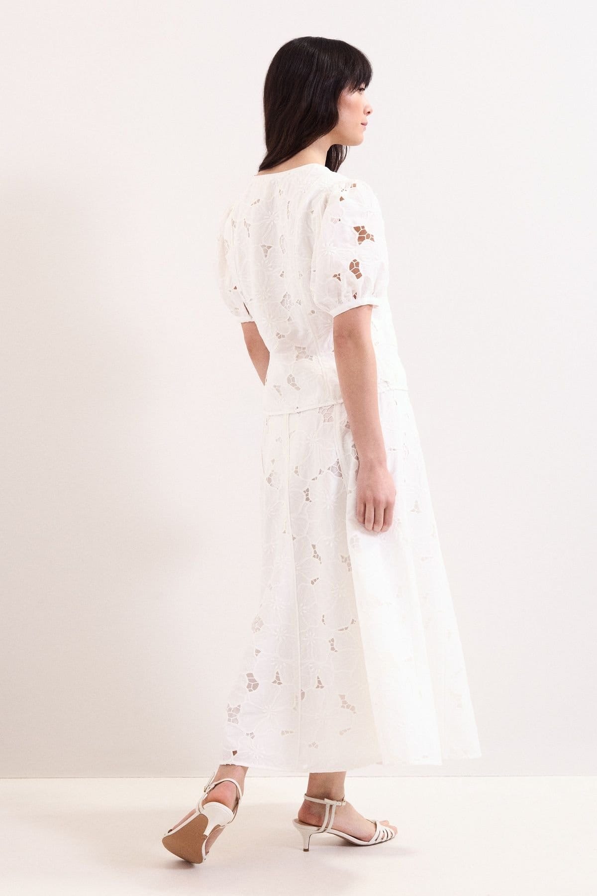 Phase Eight Phase Eight Women's Marina Lace Midi Skirt in White - 4