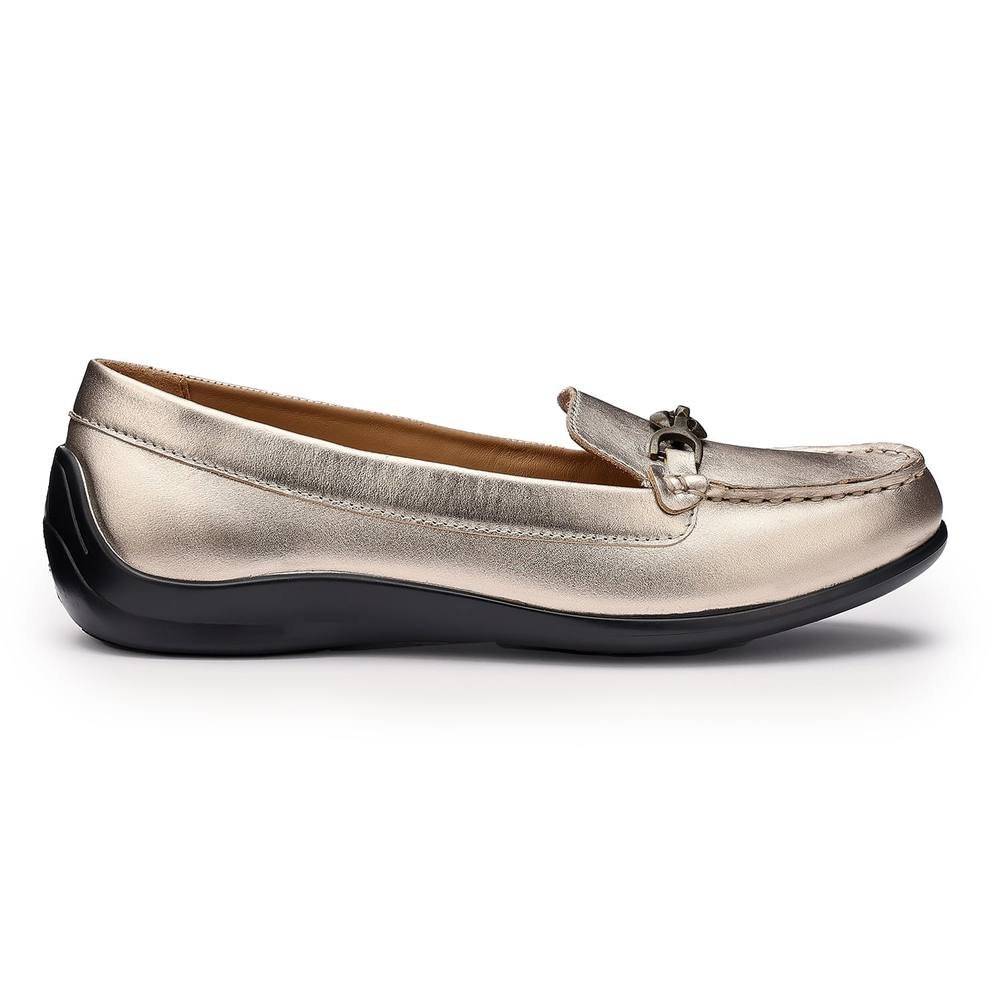 Hotter Hotter Women's Wide Fit 'Dover' Loafers in Metallic Gold - 3