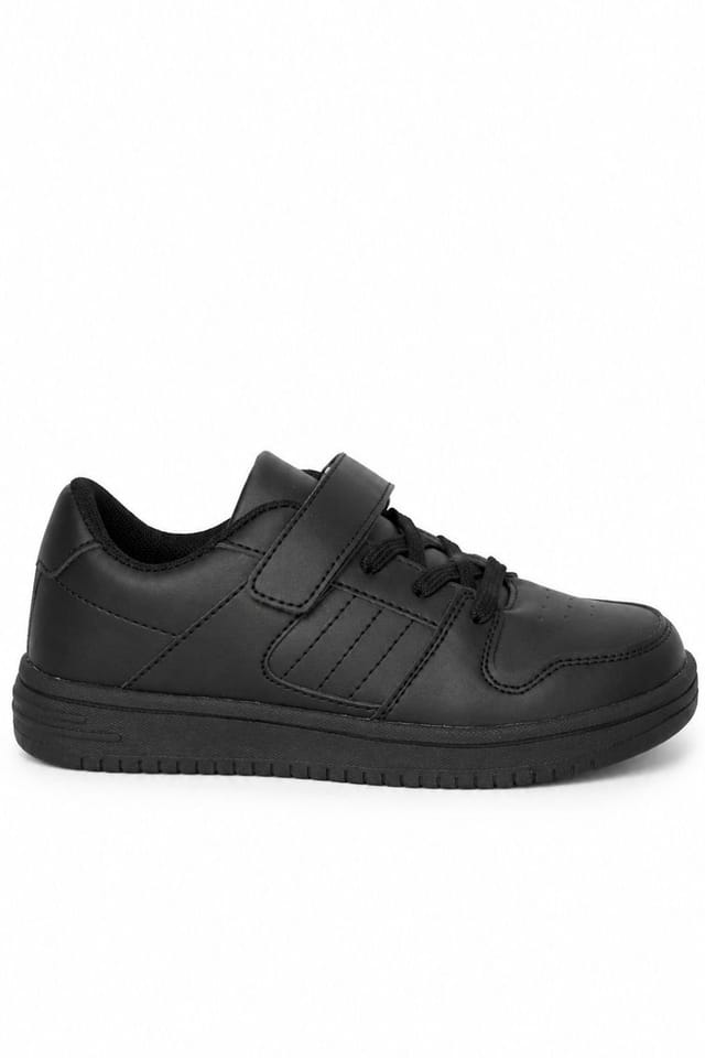Spot On Spot On Men's Touch Fastening Lace Detail School Trainers in Jet Black - 2