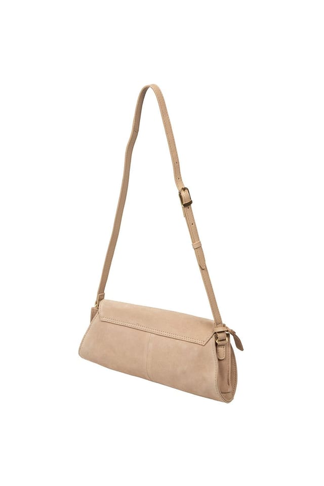Pure Luxuries London Pure Luxuries London Women's 'Rafeena' Suede & Leather Grab Bag in Beige - 3