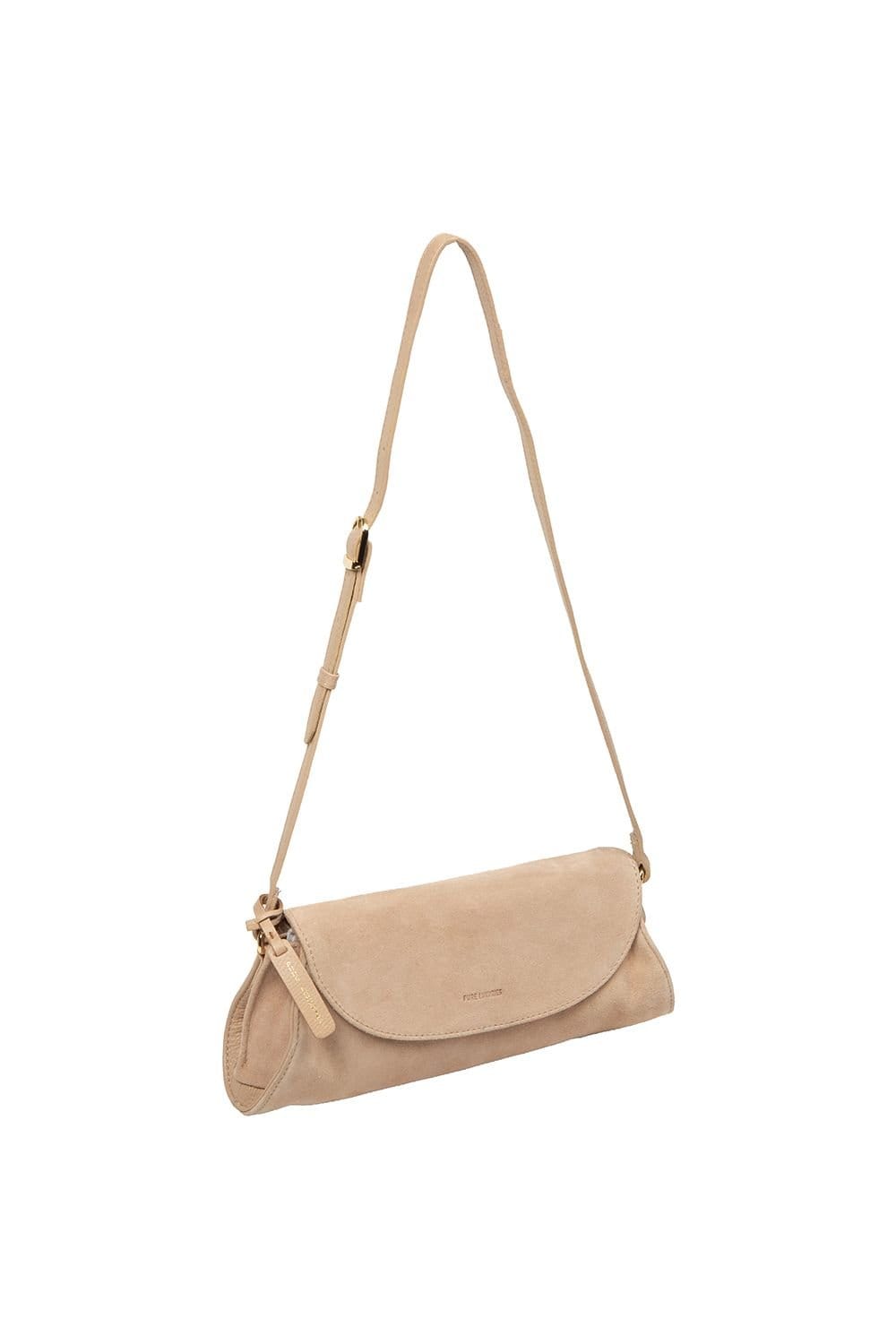 Pure Luxuries London Pure Luxuries London Women's 'Rafeena' Suede & Leather Grab Bag in Beige - 4