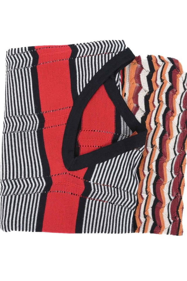 Missoni Missoni Women's Long Sleeve Vneck Pullover Sweater in Red - 2