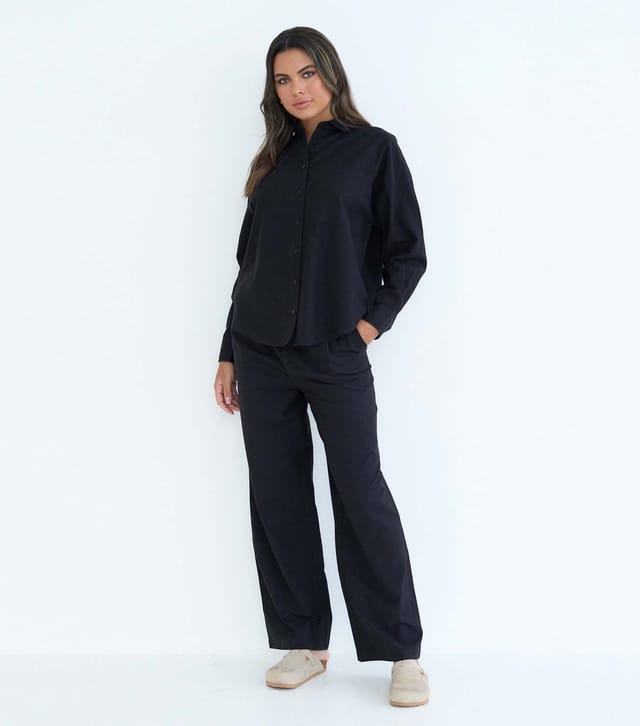Urban Bliss Women's Black Cotton Blend Oversized Shirt Urban Bliss New Look - 3
