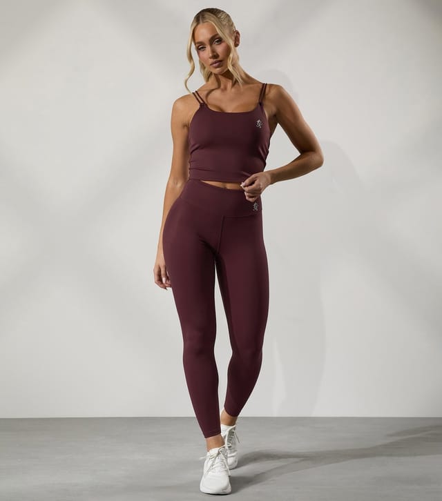 Gym King Women's 365 Burgundy Long Line Tank Sports Bra Gym King New Look - 2