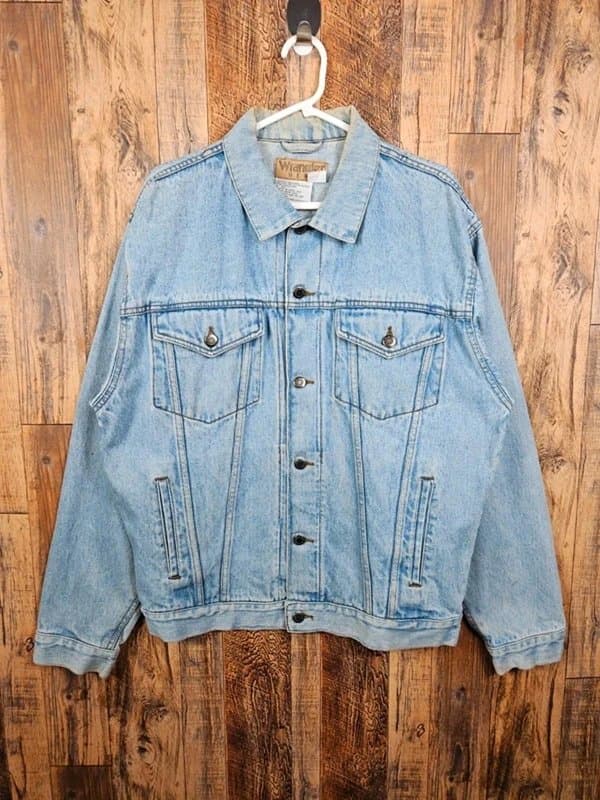 Wrangler Wrangler Denim Jacket Light Wash Blue Trucker Mens Medium Relaxed