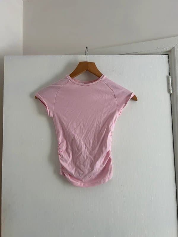 Bershka Bershka white ruched sides pink top