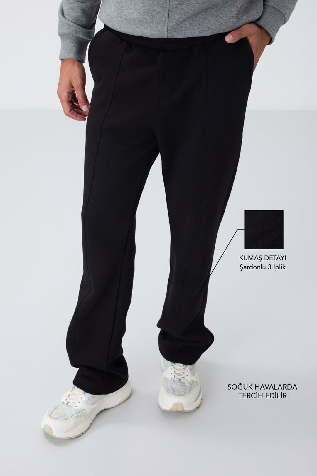 Tommy Life Tommy Life Men's Regular Fit Cotton-Polyester Sweatpants in Black