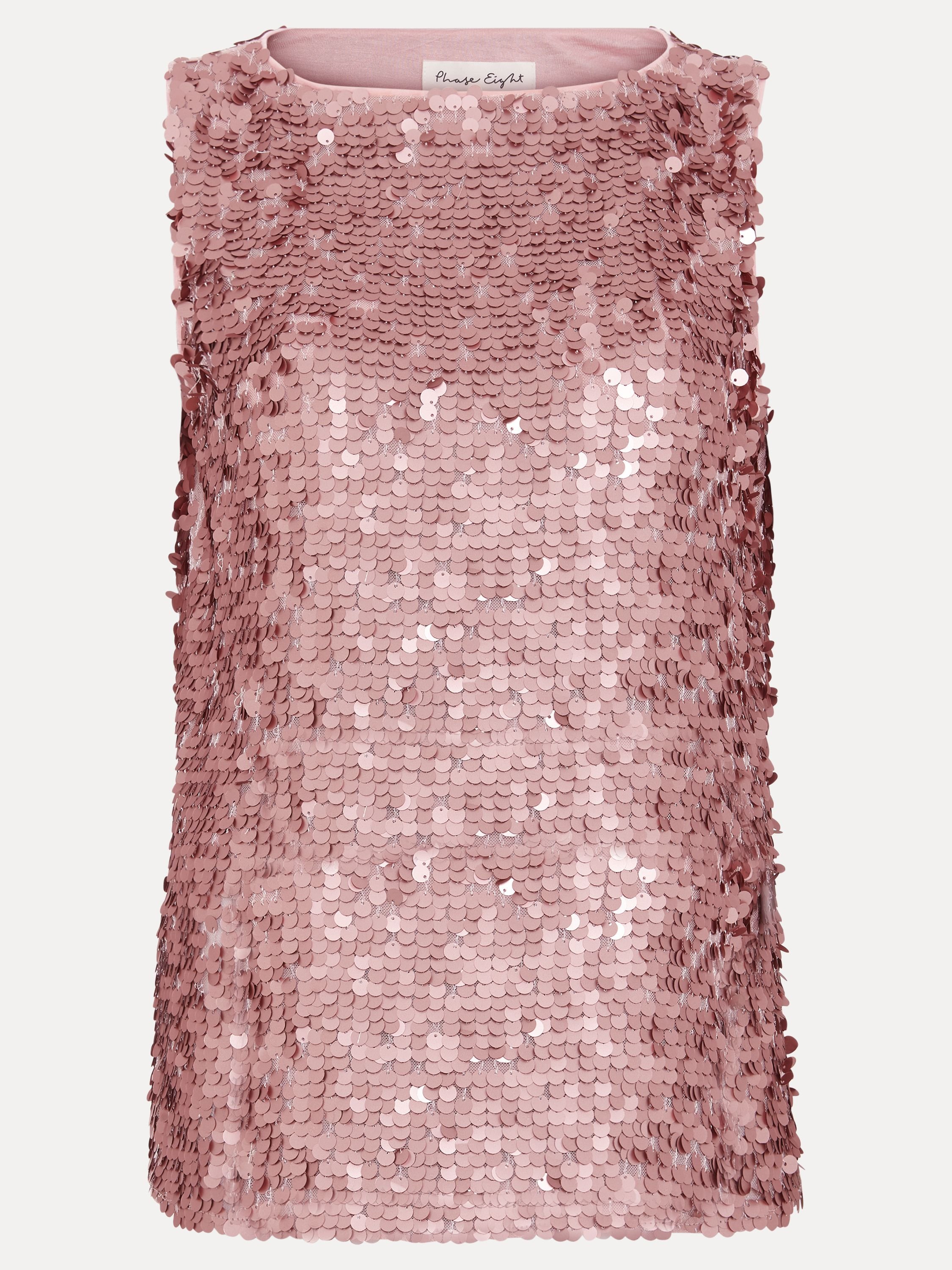 Phase Eight Phase Eight Women's Tasha Sequin Top in Dusty Pink - 2