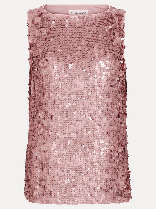 Phase Eight Phase Eight Women's Tasha Sequin Top in Dusty Pink - 2