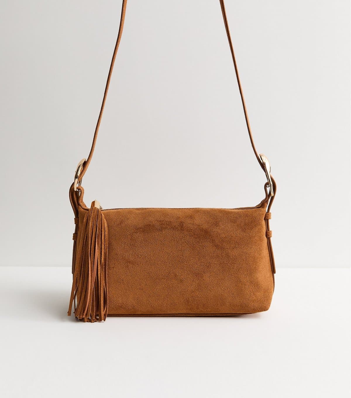 New Look Camel Faux Suede Slouchy Crossbody Bag New Look