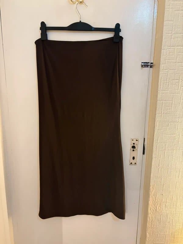 ASOS slinky maxi brown skirt