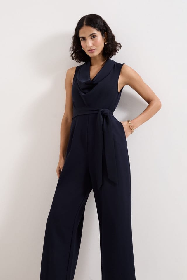 Phase Eight Phase Eight Women's Emry Cowl Neck Jumpsuit in Dark Navy - 3
