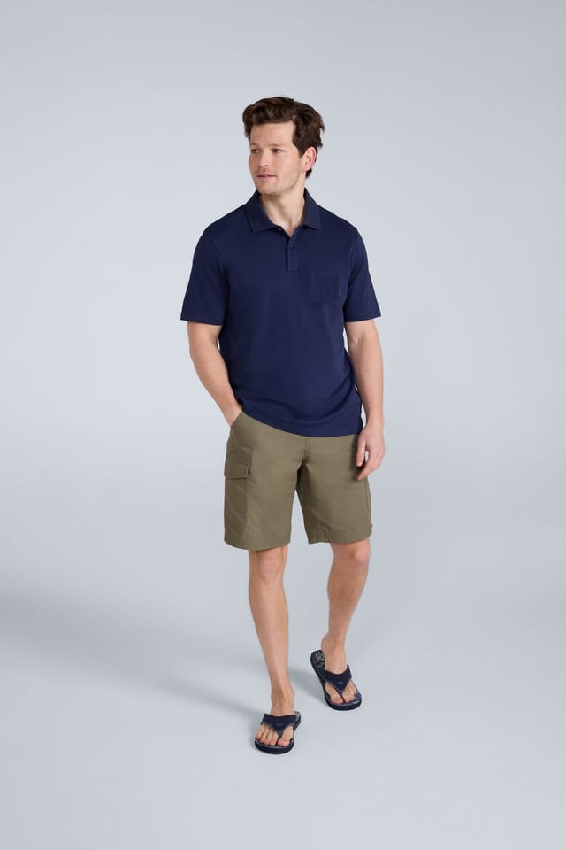 Animal Animal Men's 'Icon' Lightweight Comfortable Short Sleeve Casual Pique Polo Shirt in Navy - 2