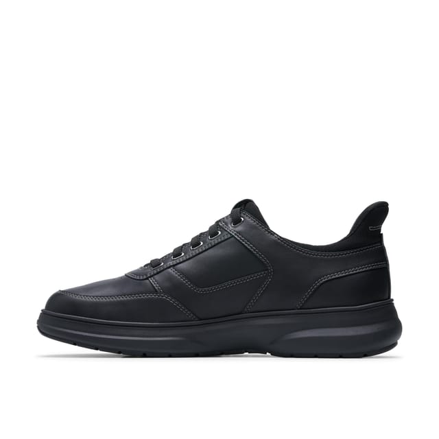 Clarks Clarks Men's Mullan Easy Black Leather Lace Up, Trainers - 2