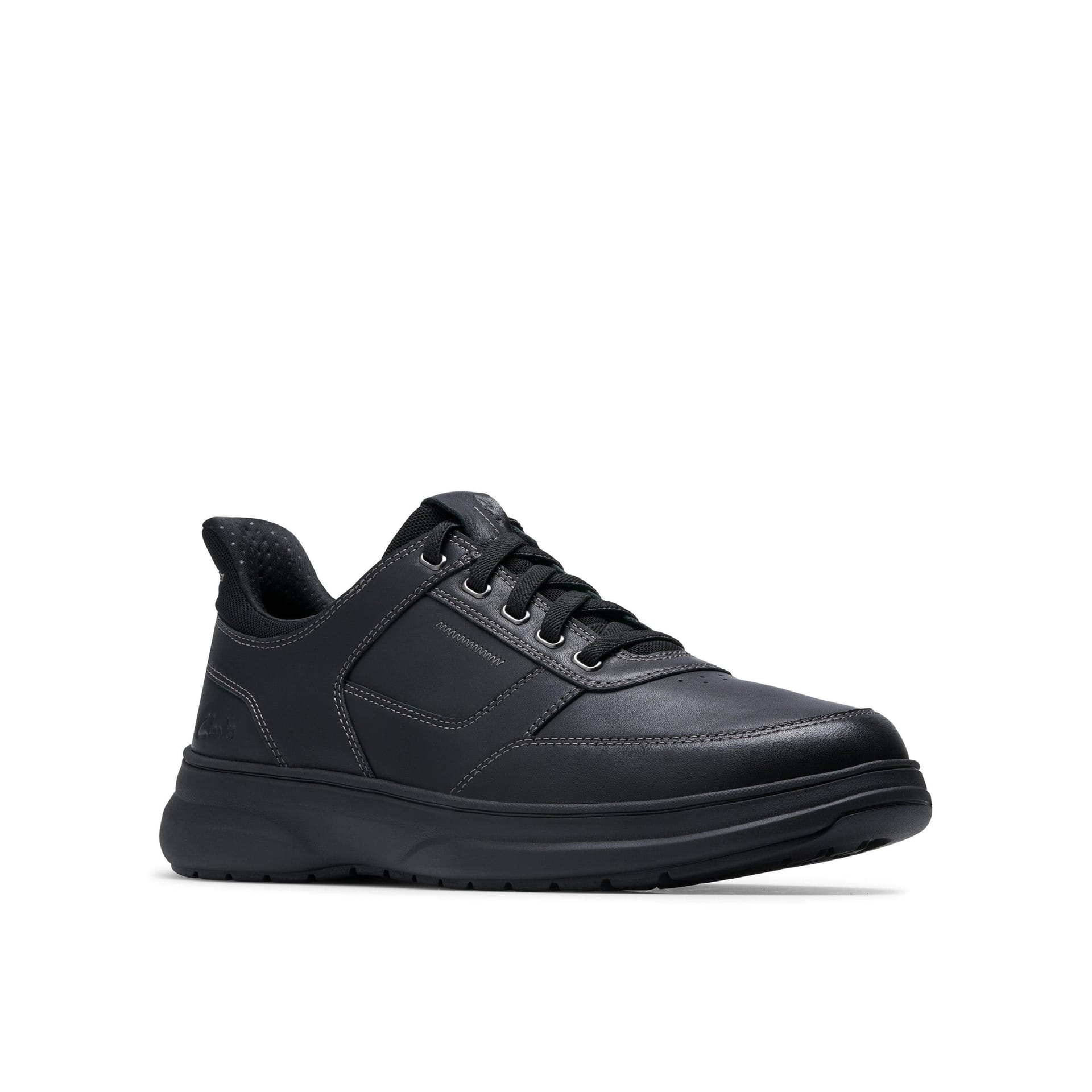 Clarks Clarks Men's Mullan Easy Black Leather Lace Up, Trainers - 4