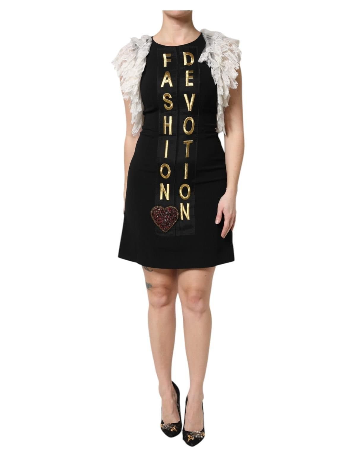 Dolce & Gabbana Dolce & Gabbana Women's Black Fashion Devotion Embellish Mini Dress