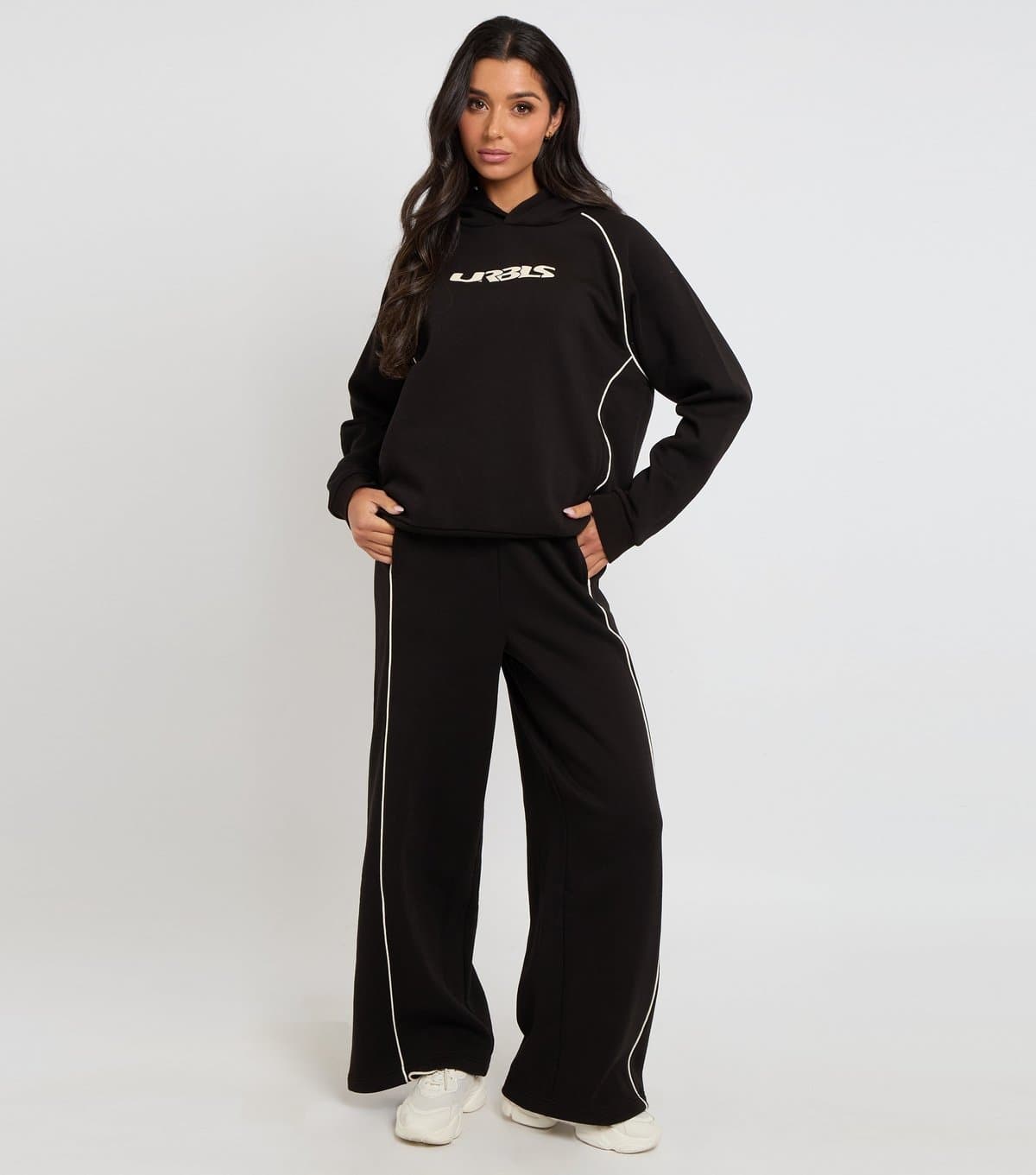 Urban Bliss Women's Black Piped Wide Leg Joggers Urban Bliss New Look