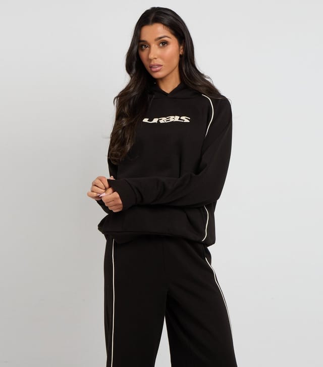 Urban Bliss Women's Black Piped Wide Leg Joggers Urban Bliss New Look - 3