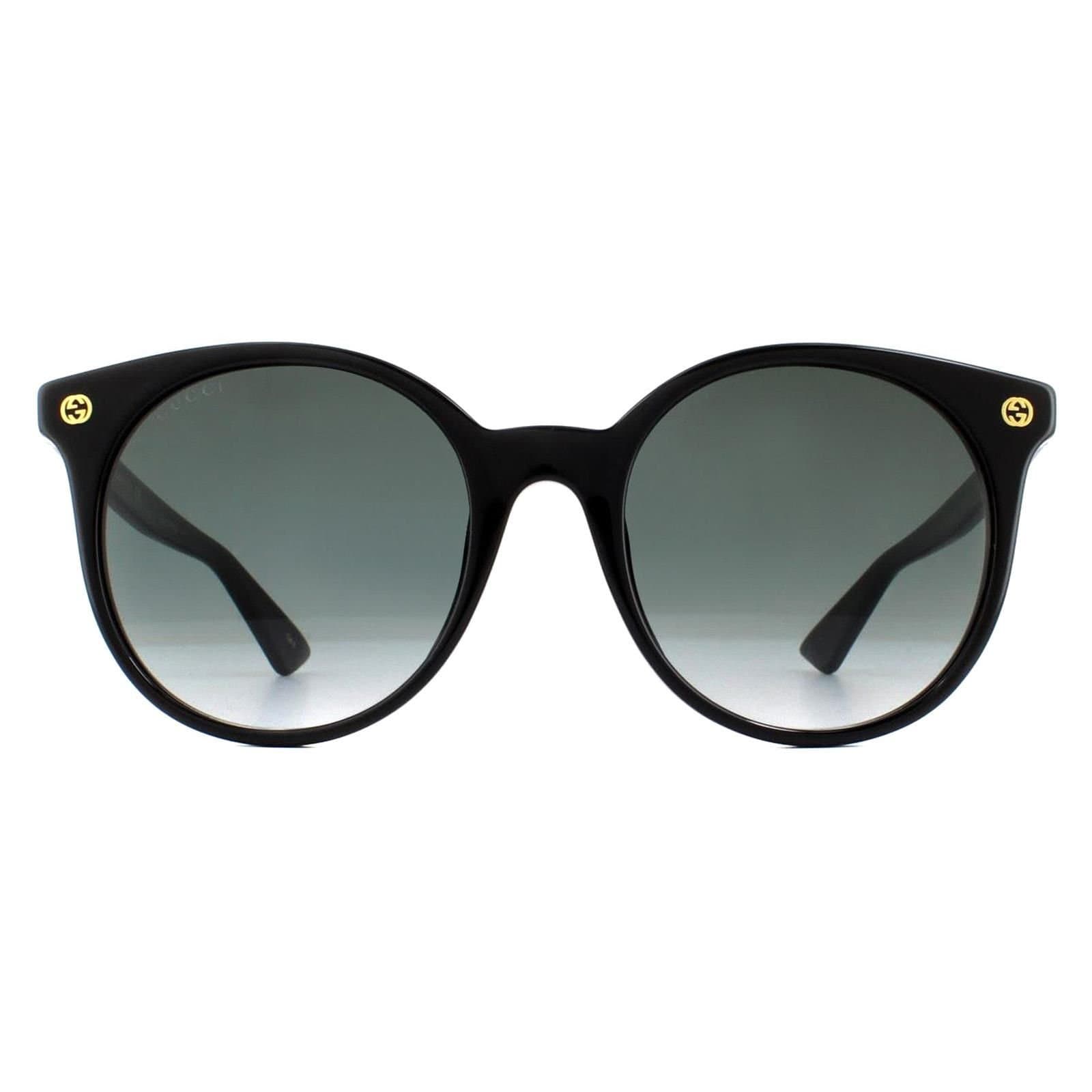 Gucci Gucci Women's Round Black Grey Gradient Sunglasses