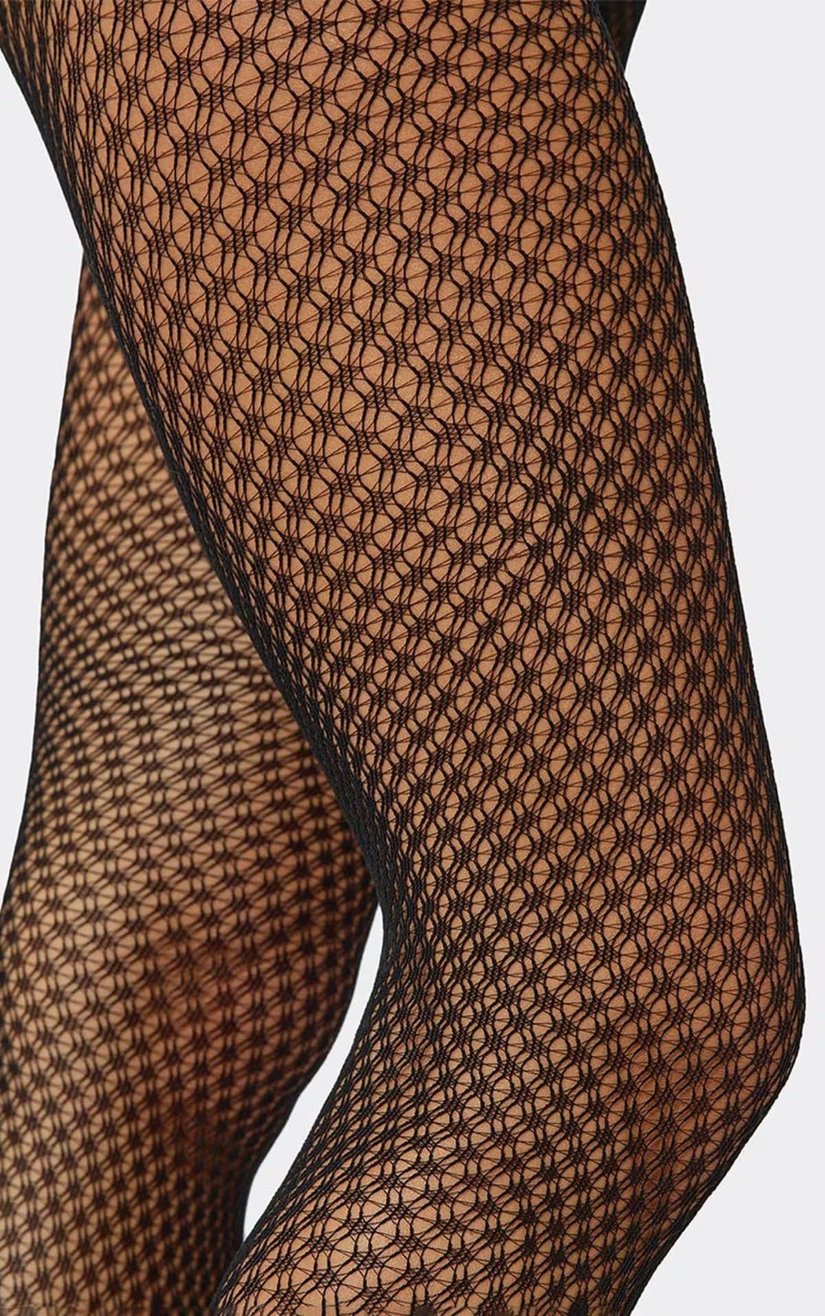EGO Small Patterned Detail Tights In Black, Women's Size UK 0