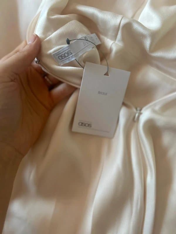 ASOS ASOS Valentina ruched halterneck maxi wedding dress ivory uk8