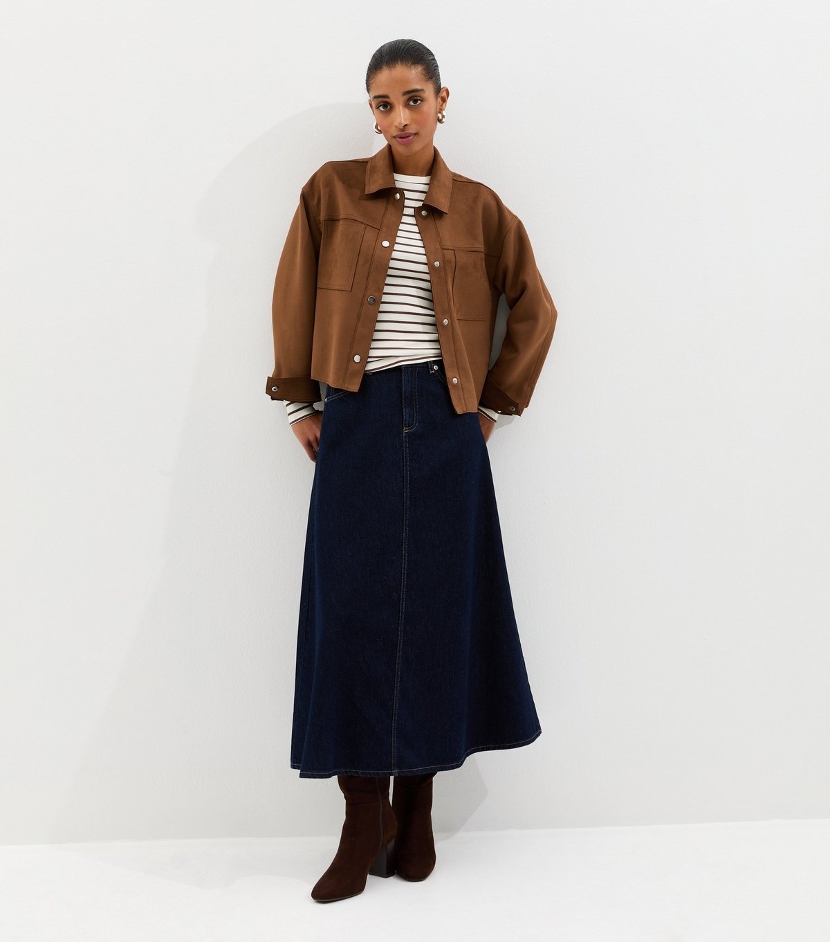 New Look Women's Tan Faux Suede Boxy Shacket New Look - 4