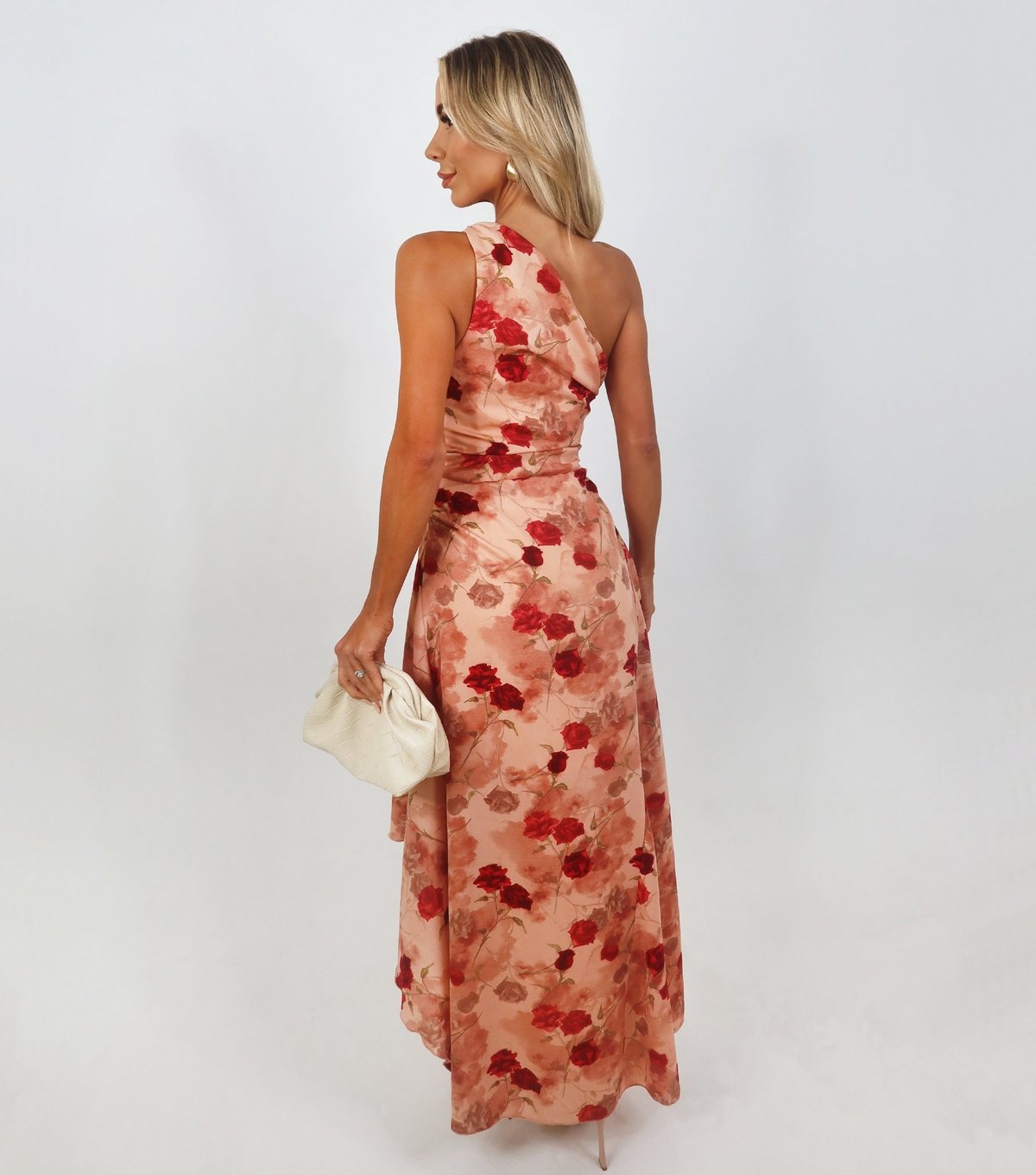 AX Paris Women's Pink Rose Print One Shoulder Midi Dress AX Paris New Look - 3