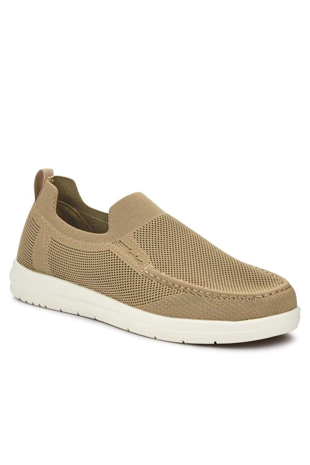 Pavers Pavers Men's Beige Stretchy Slip-On Shoes