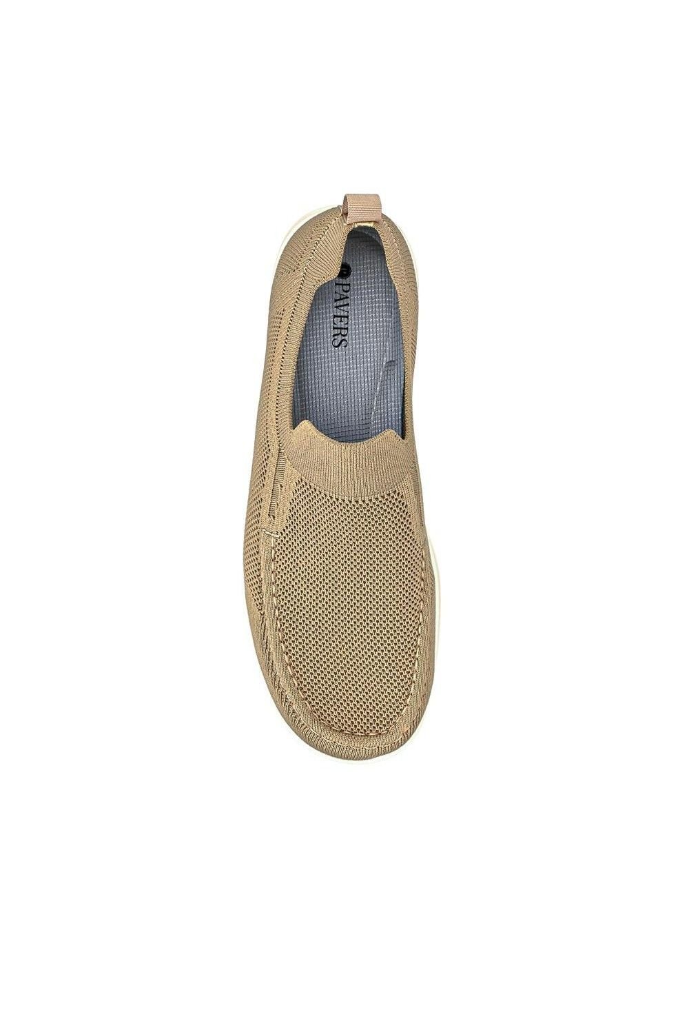 Pavers Pavers Men's Stretchy Slip-On Shoes in Beige - 4