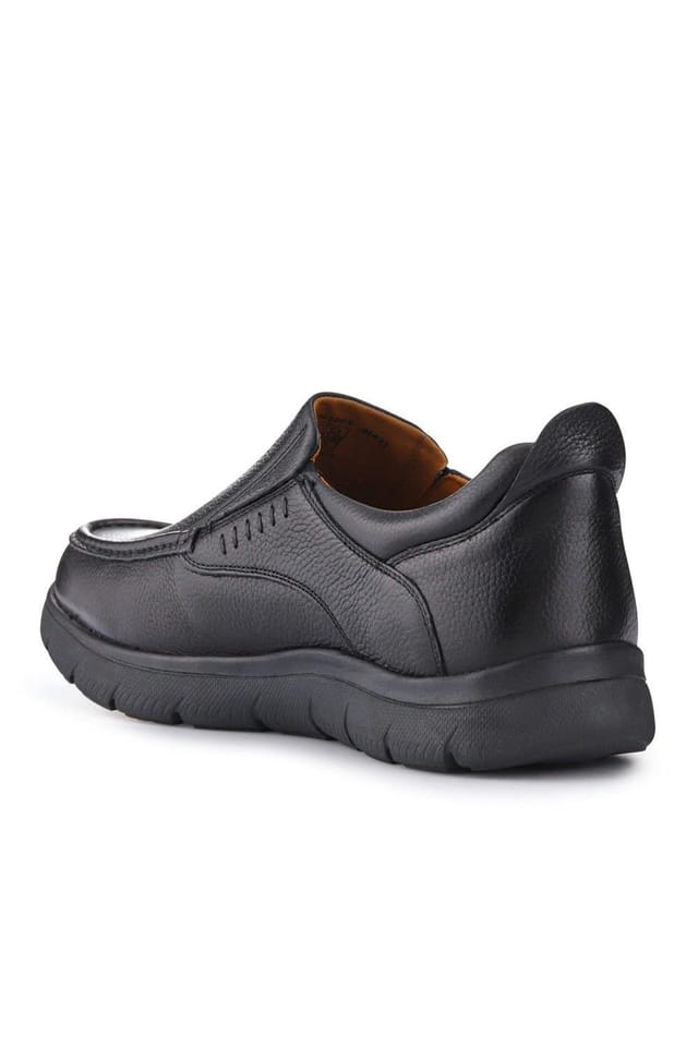 Pavers Pavers Men's Wide Fit Leather Slip-On Shoes in Black - 3