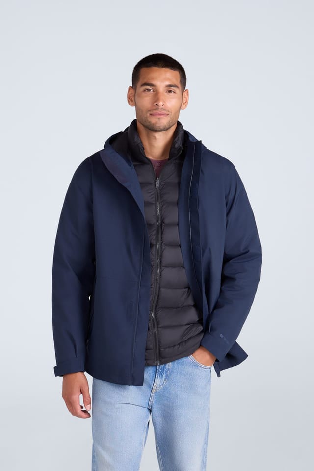 Animal Animal Men's 'Rudy' 3 In 1 Waterproof Warm Padded Hooded Full Zip Outdoor Jacket in Navy - 2