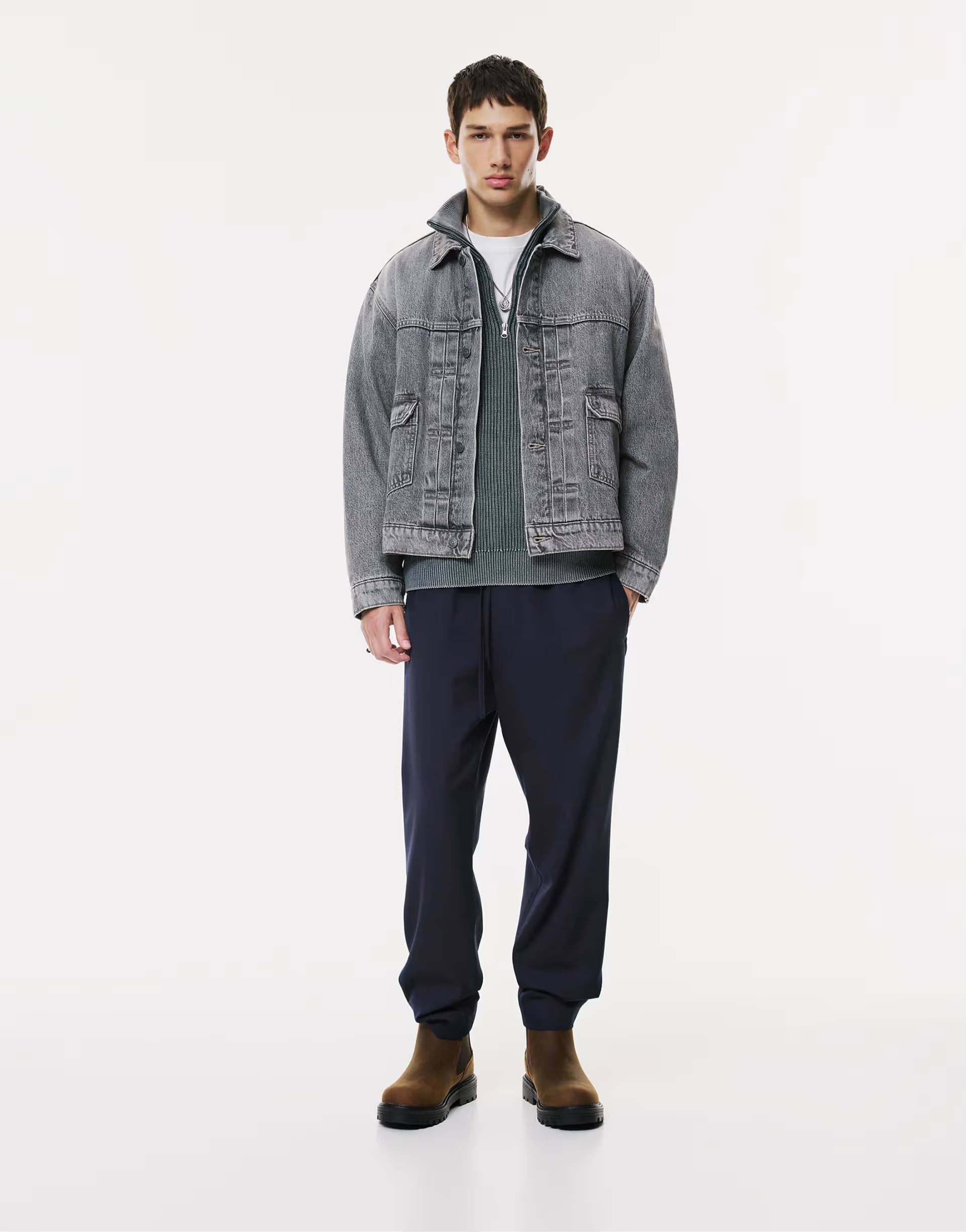 ASOS ASOS Pull&Bear Navy Tailored Fit Joggers