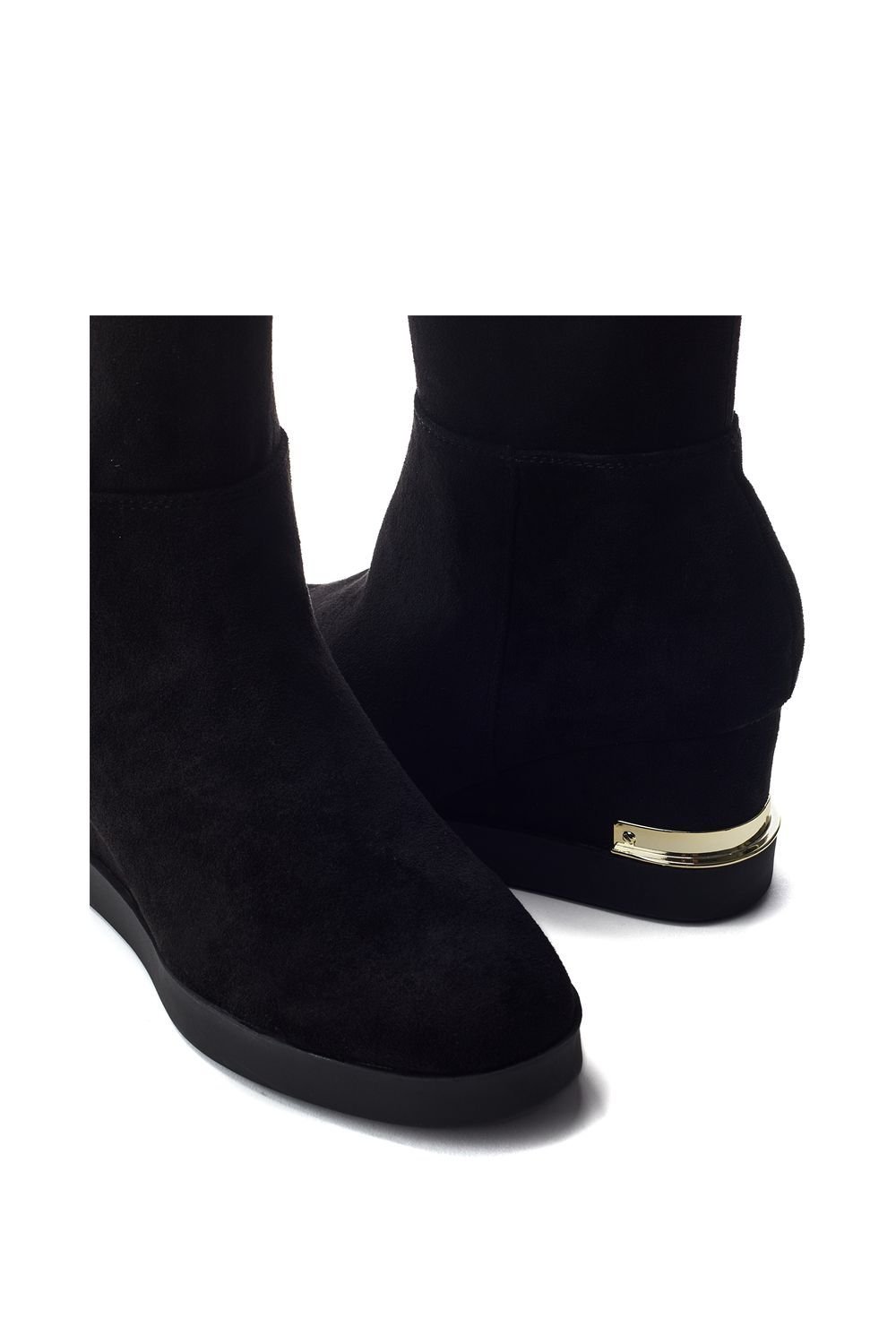 b.soleful b.soleful Women's 'Gala' Alcantara Heeled Boots in Black - 4
