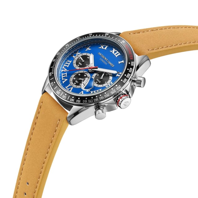 Anthony James Anthony James Men's Hand Assembled Tachymeter Turbo Steel Blue Watch - 2