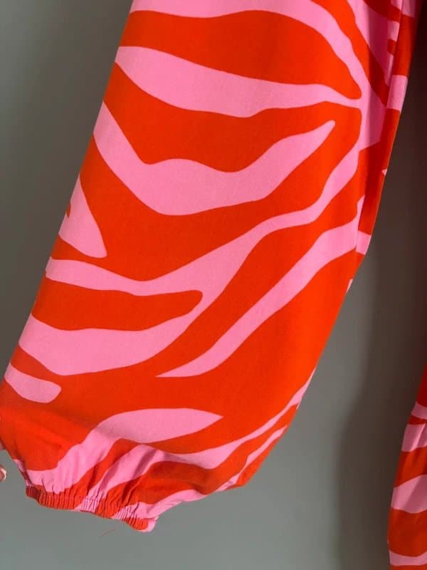 Never Fully Dressed Never Fully Dressed Zebra Print Mini Dress | UK 14 | Pink & Orange | Holiday Party Occasion