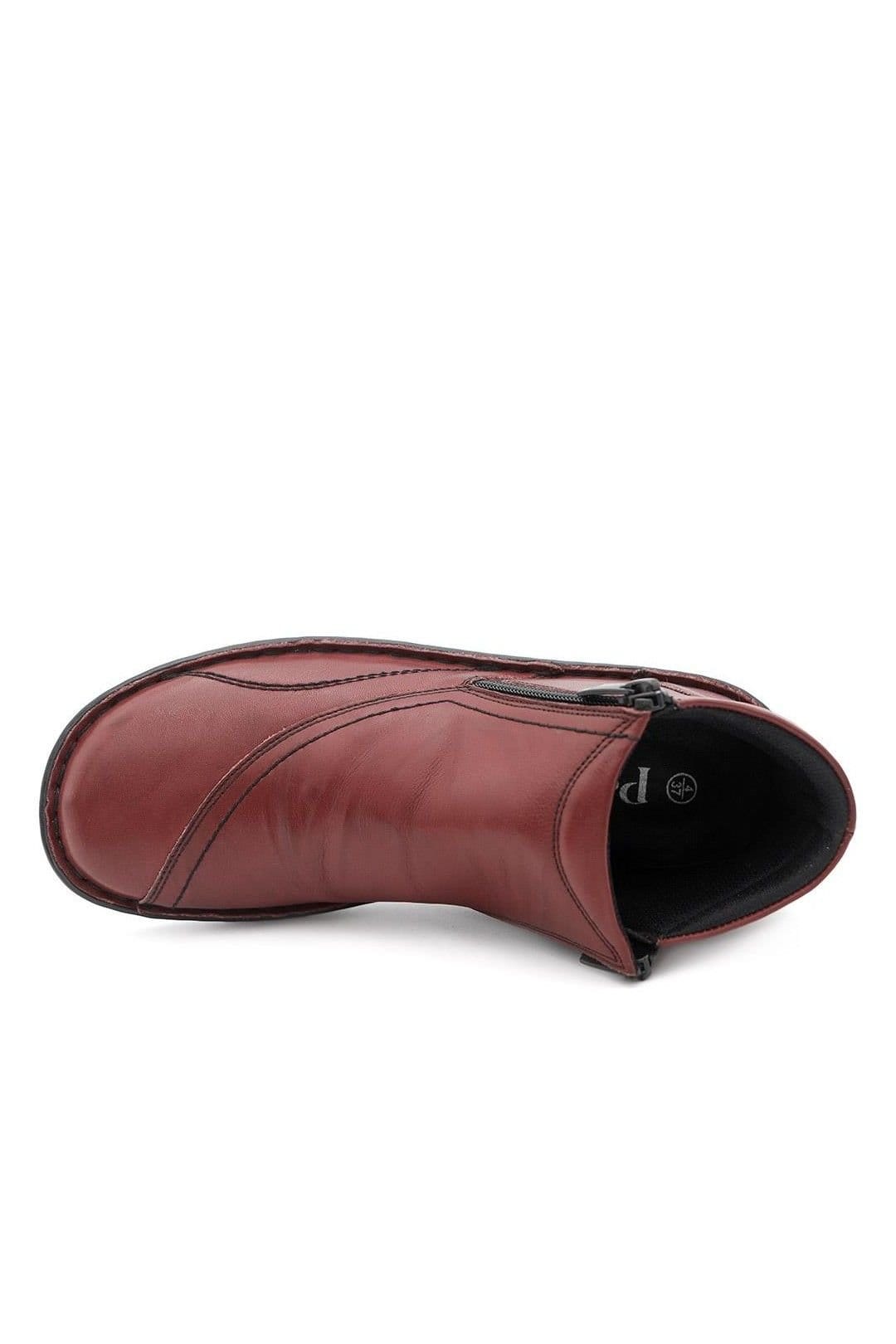 Pavers Pavers Women's Leather Ankle Boots in Burgundy - 4