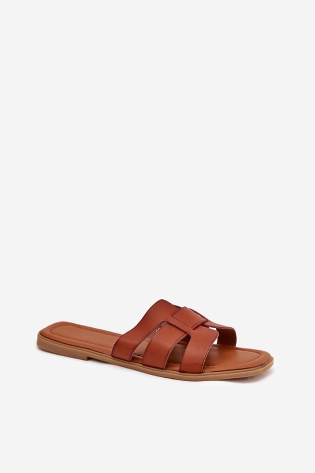 Love Lace Love Lace Women's Everyday Faux Flat Heel Flip Flop Slip On Sandals in Brown - 2
