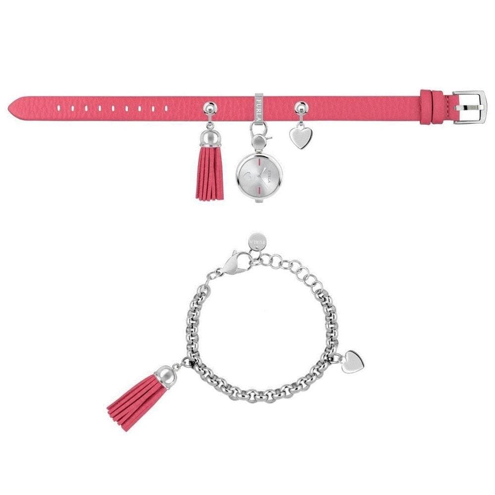 Furla Furla Stacy Women's Quartz Pink Stainless Steel Chain Calfskin Leather Watch