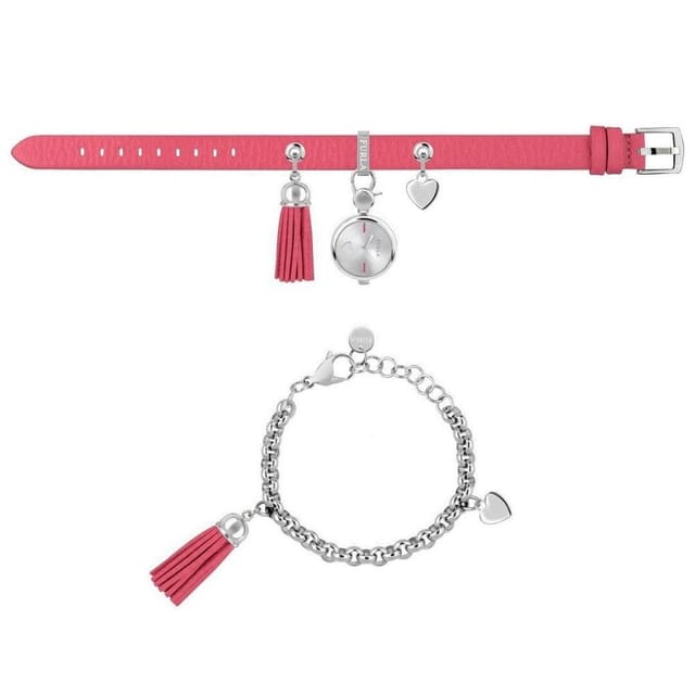 Furla Furla Stacy Women's Quartz Pink Stainless Steel Chain Calfskin Leather Watch - 2