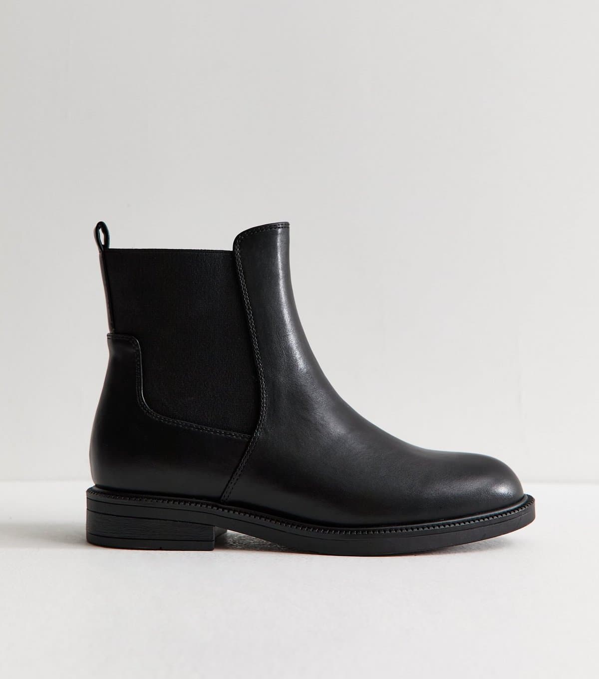 New Look Women's Wide Fit Black Faux Leather Suede Flat Boots Vegan New Look