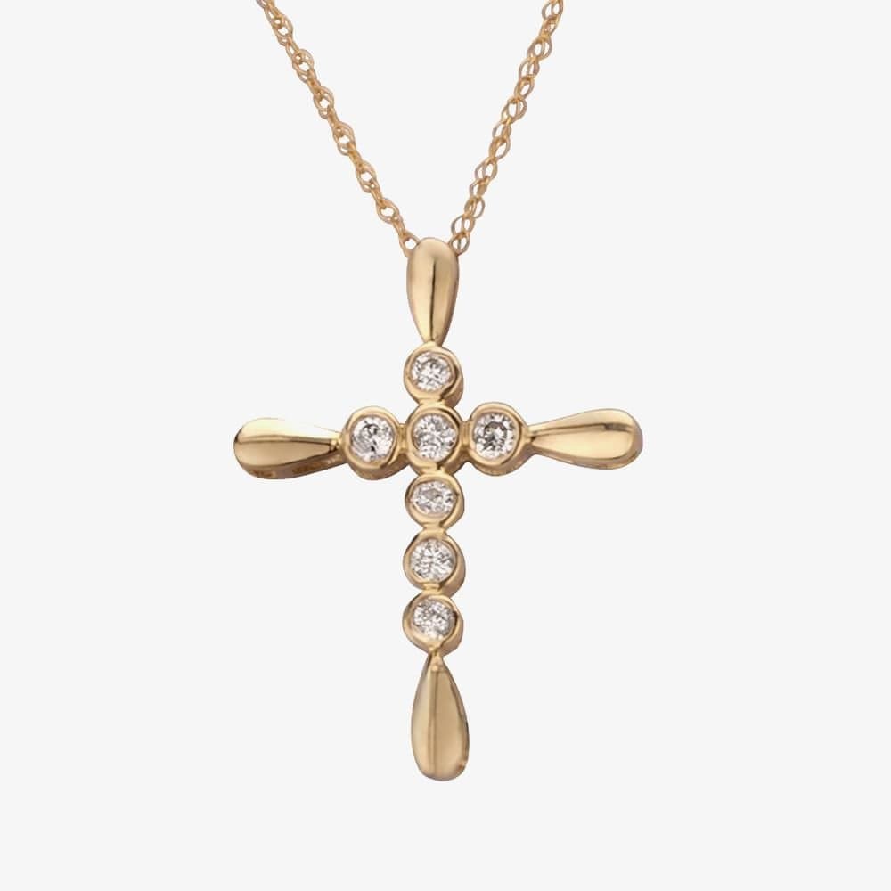 T.H.Baker T.H.Baker Gold Cross Pendant with Diamonds