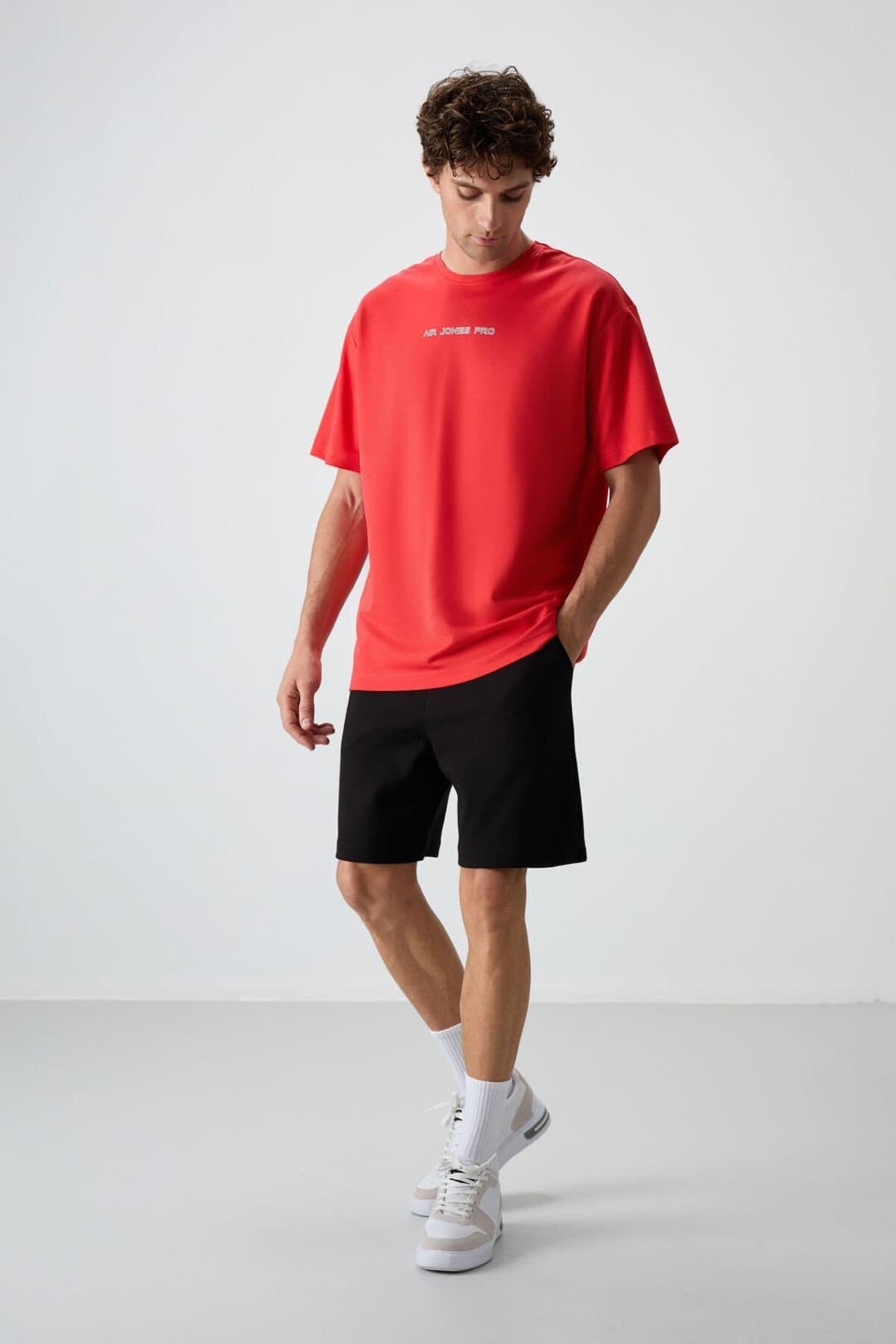 Tommy Life Tommy Life Men's Black Cotton-Polyester Sweat Shorts