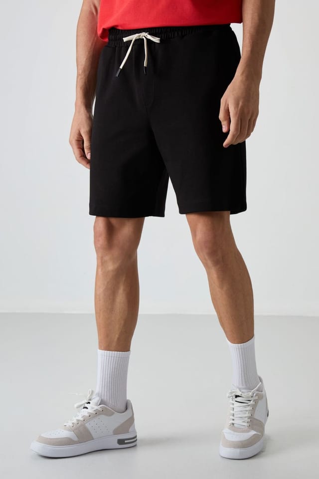Tommy Life Tommy Life Men's Cotton-polyester Sweat Shorts in Black - 2