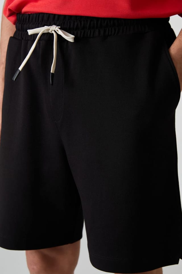 Tommy Life Tommy Life Men's Cotton-polyester Sweat Shorts in Black - 3