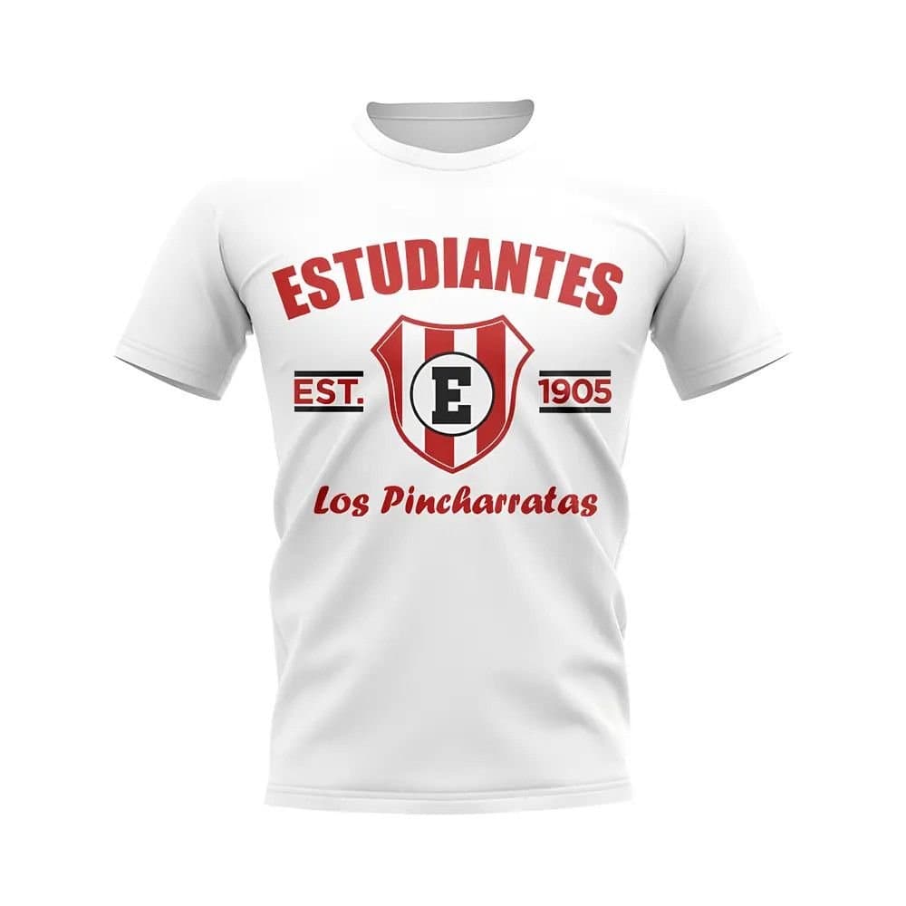Estudiantes Estudiantes Men's Mens de la Plata Established Football T-Shirt in White