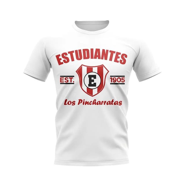 Estudiantes Estudiantes Men's Mens de la Plata Established Football T-Shirt in White - 2